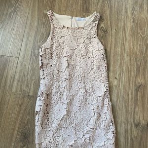 Nude lace mini dress